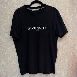Givenchy Black Tee with White Logo